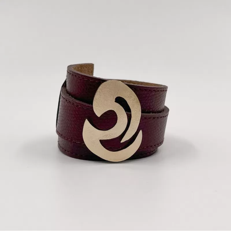 Vento Gold Bordo Deri Cuff
