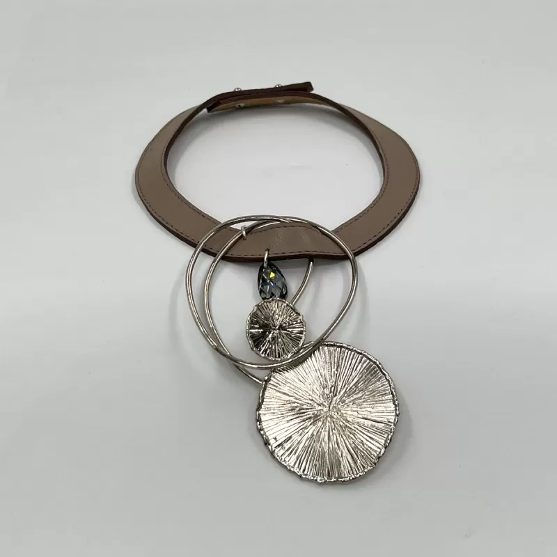 Venüs Gümüş Vizon Derili Tasma