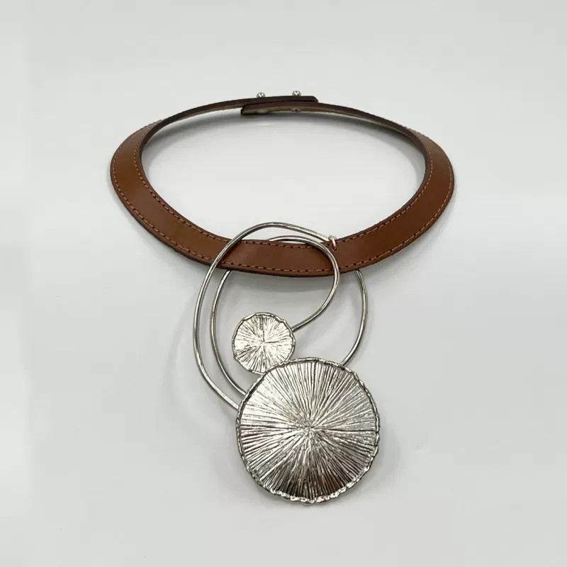 Venüs Gümüş Camel Derili Tasma