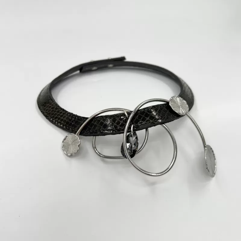 Venüs Lunga Tris Gümüş Haki Derili Tasma