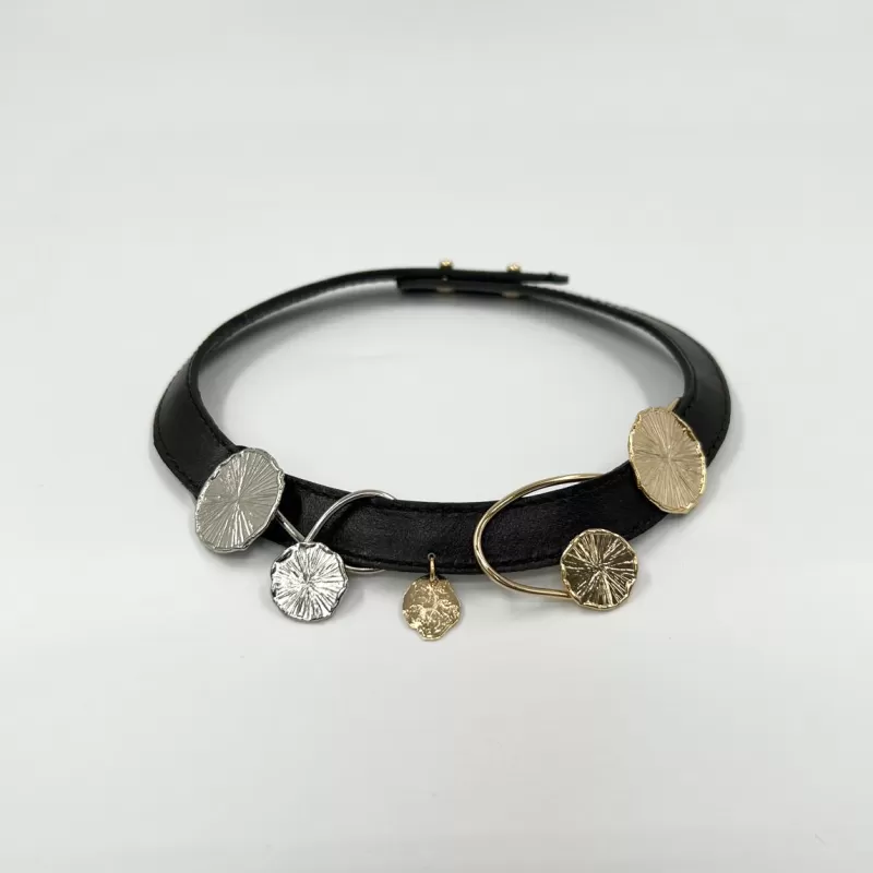 Venüs Due Gold Gümüş Kahve Tasma